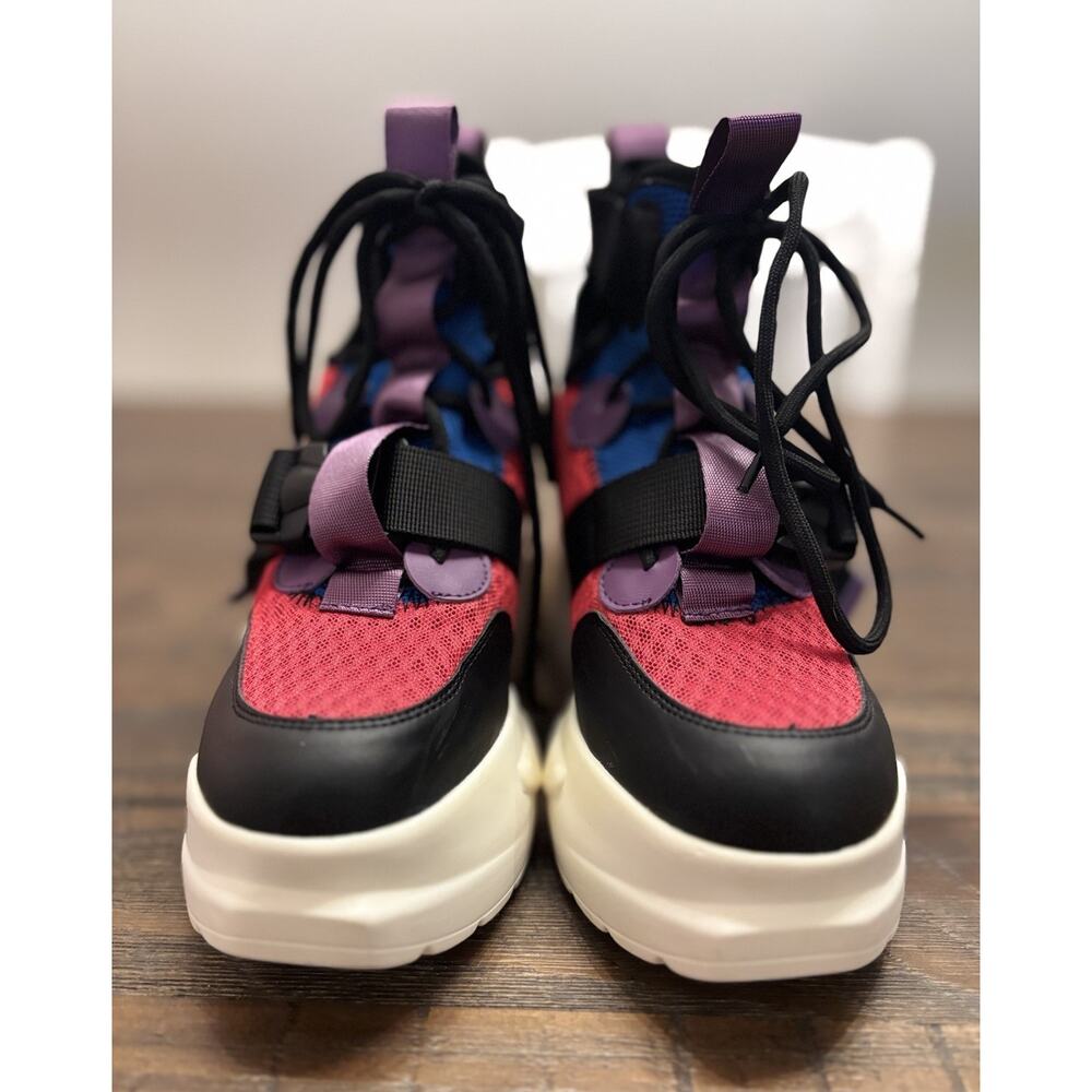 Anthony Wang Level Up High Top Platform Wedge Sneaker Mulberry 02 Size 7 - Picture 6 of 9